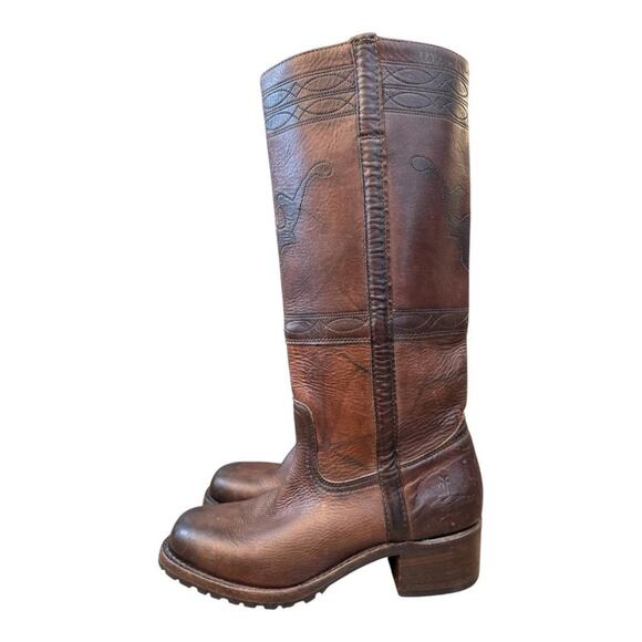 Vintage Frye Longhorn Campus Boot Brown Leather Women size 9 - Picture 2 of 10